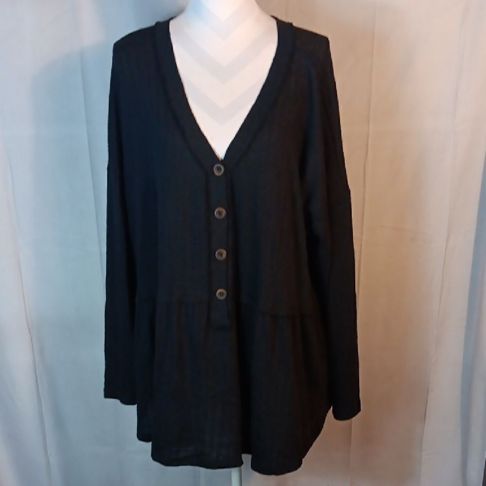 Maurices Black Tier With Buttons Sweater